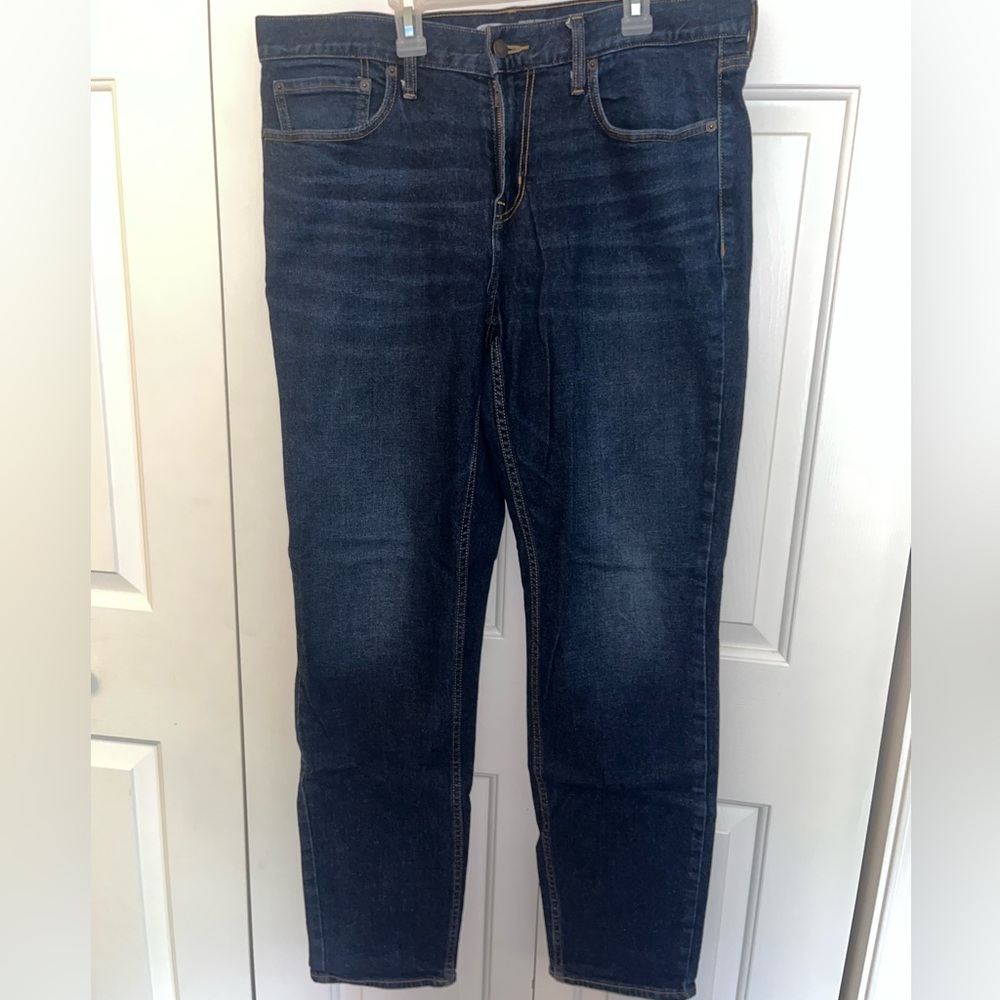 Old Navy Men's Dark Blue Athletic Taper Jeans
